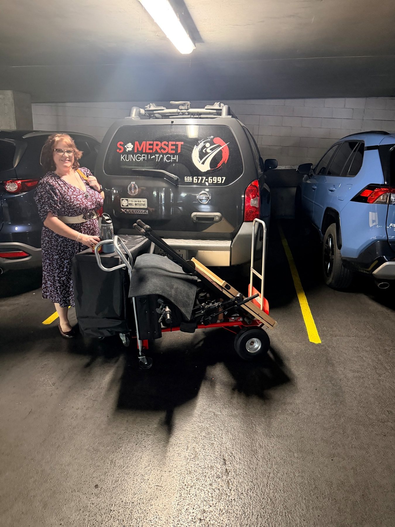 Misty with the show gear loaded for a performance